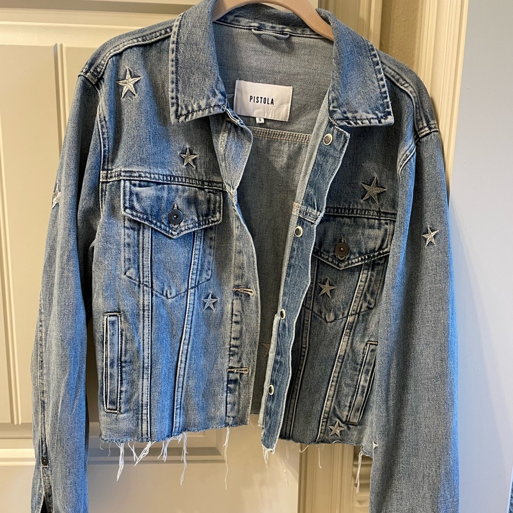 Pistola Brando star cut off denim jacket